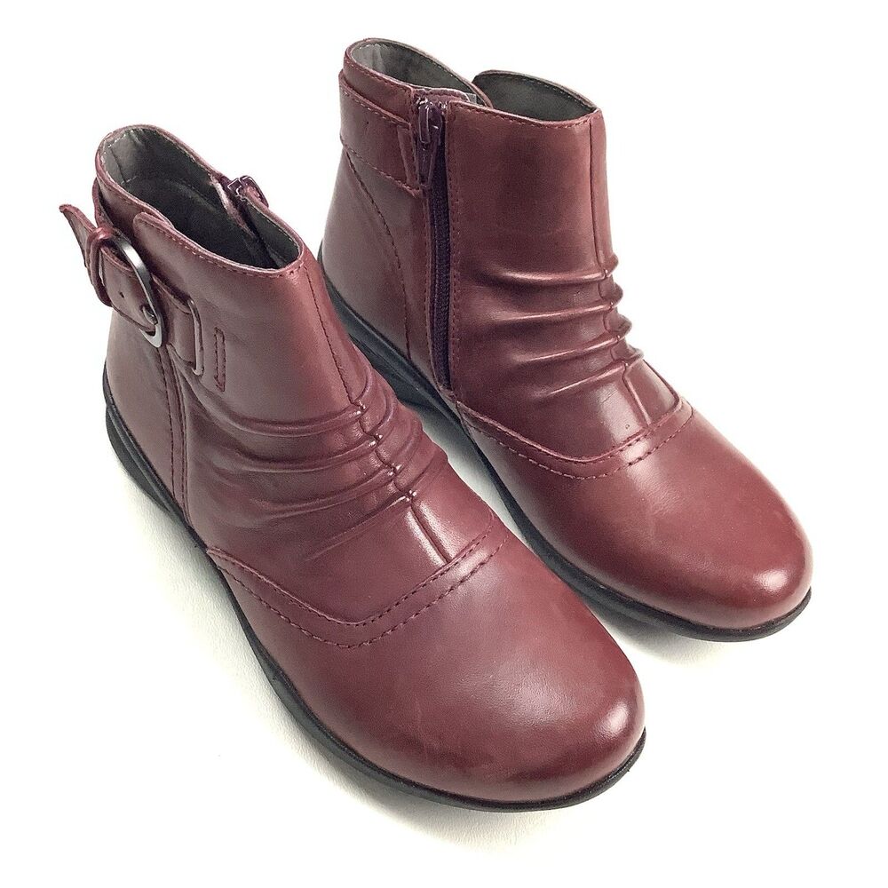 Earth Natural Tahoe Pink Red Leather Booties Ankle Boots Women's 6 Fairy
